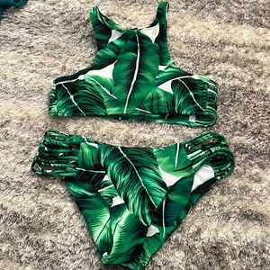 Bikini, green floral